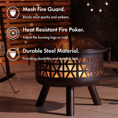 - VonHaus Fire Pit – Firepit for Outdoor, Garden, Patio – Portable