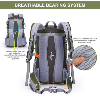 - MOUNTAINTOP Hiking Backpack | 40L |Water Resistent Trekking Rucksack for Men -