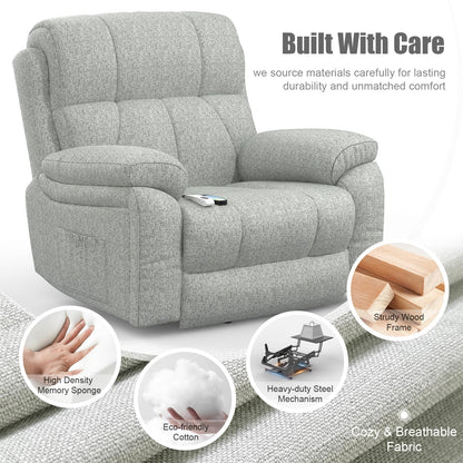 - YONISEE Lift Chair Recliners for Elderly, Recliner Chair with Massage & Heat, Extended Footrest, Oversized Recliners Armchair Lounge Sofa with Type C+USB Ports, Hidden Drink Holders, Dual Side Pockets