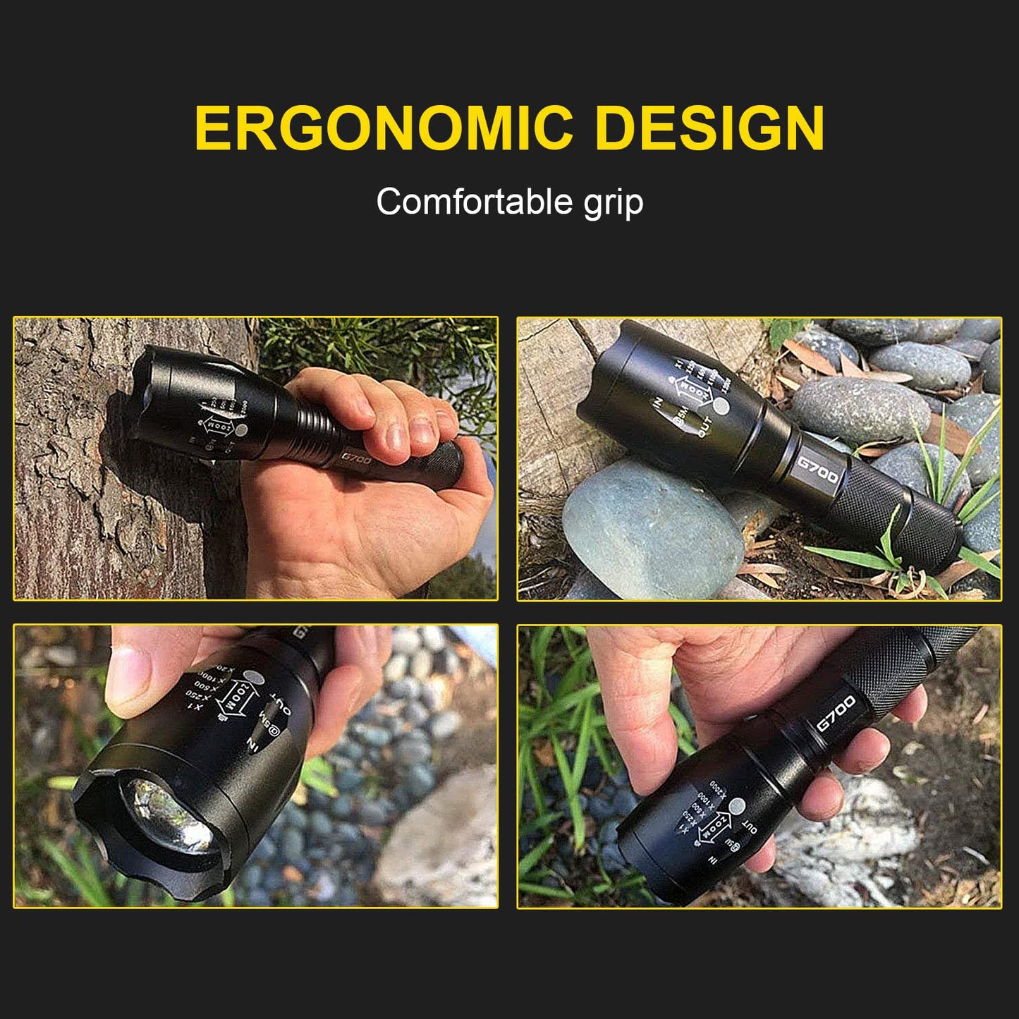 - Lumitact G700 Led Torch | Rechargeable | Super Bright Led Tactical Flashlight | 6000 Lumen -