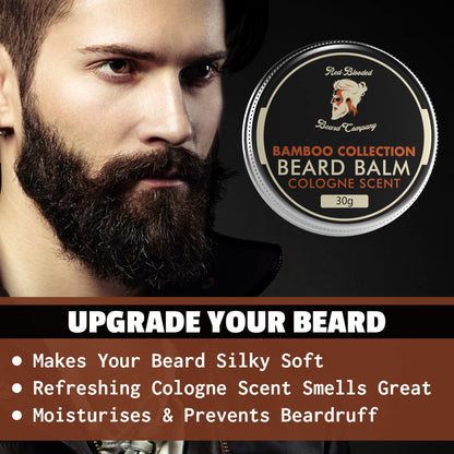 - Red-Blooded Beard Balm For Men  | Cologne Scent With Organic Jojoba Oil -