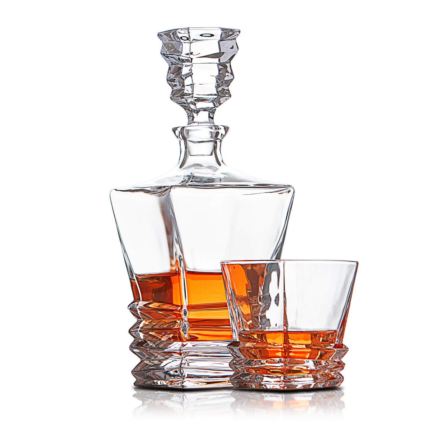 - Van Daemon Crystal Whisky Decanter (750ml) and Set of 4 Whiskey Glasses (300ml) -