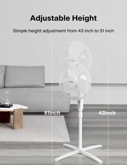 - Pelonis 16-Inch Pedestal Fan with Remote Control and LED Display | 4 Operational Modes -