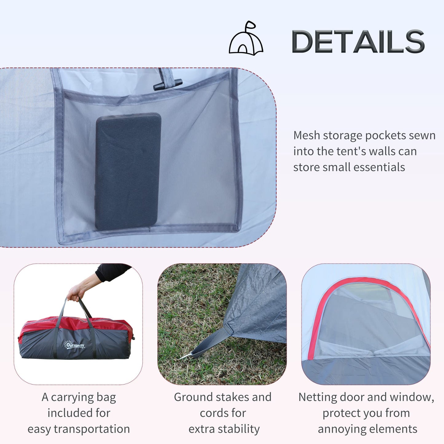 - Outsunny 5-6 Man Dome | Camping Tent | Hiking Shelter -