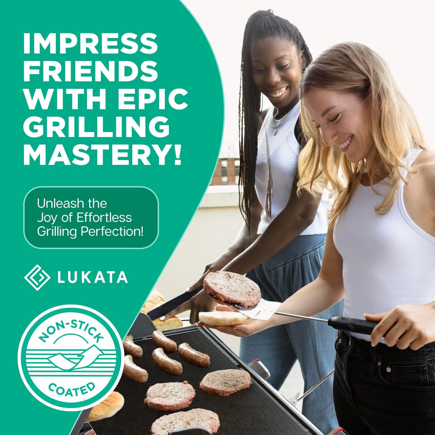 - Lukata Extra Large BBQ Grill Mats - Reusable Non Stick Teflon Heat Resistant BBQ Mats -