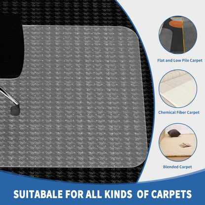 - WASJOYE Carpet Chair Mat for Home Office, 75 * 120cm Transparent Clear Carpet Floor Protector Cover