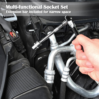 - Egofine 46 Pieces 1/4" Drive Socket Set&Tool Sets | Ratchet Wrench Set With Bit Socket Set -