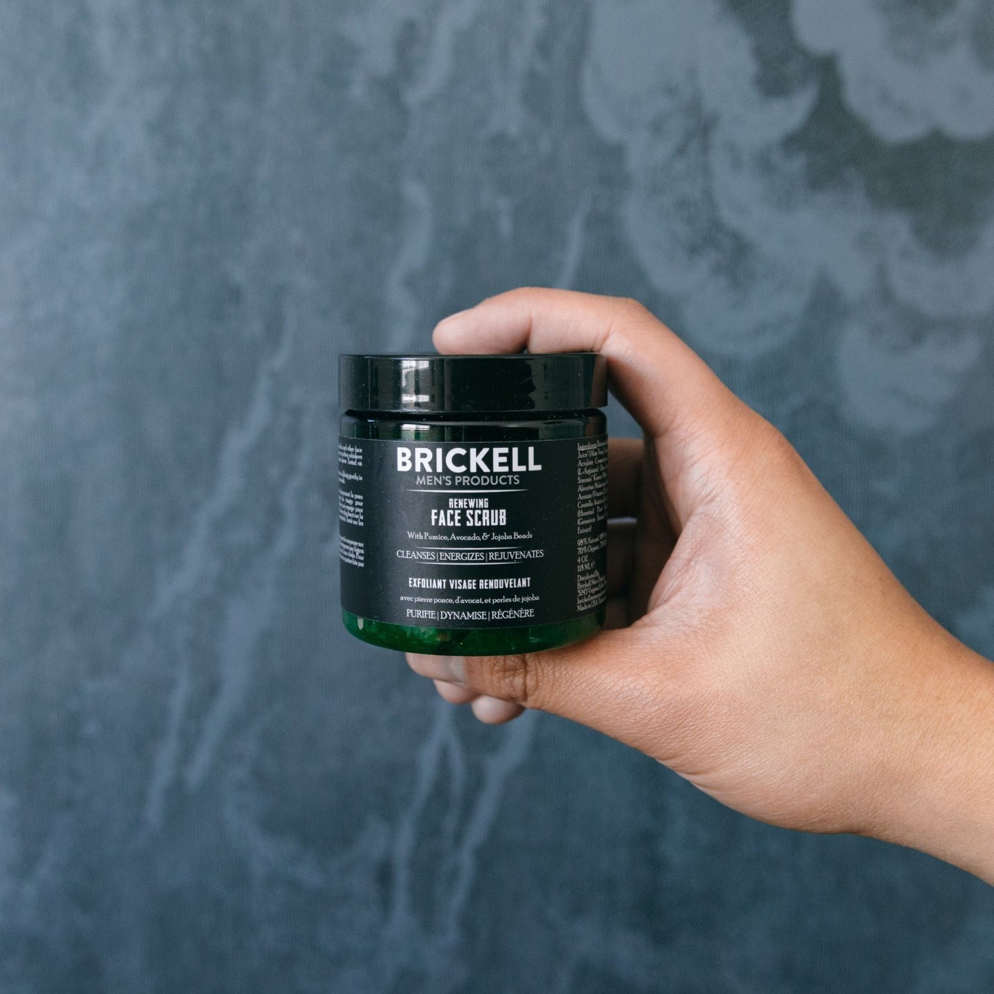 Brickell Men's Renewing Face Scrub for Men, Natural and Organic Deep Exfoliating Facial Scrub Formulated with Jojoba Beads, Coffee Extract and Pumice, 118 mL, Scented