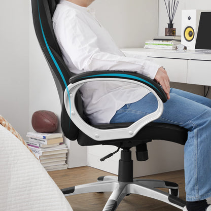 - SONGMICS Executive Office Chair | High Back | Height Adjustable | Ergonomic | Black | 73 x 70 x (112-122) cm -