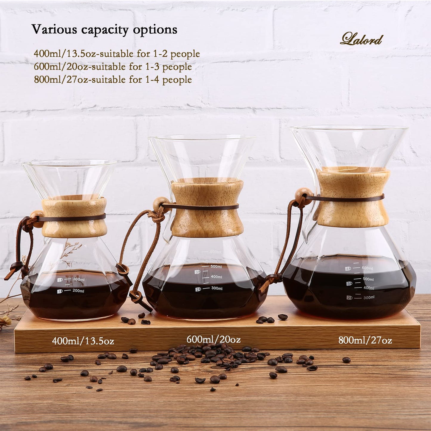 - Lalord Pour Over Coffee Maker | Reusable Stainless Steel Filter -