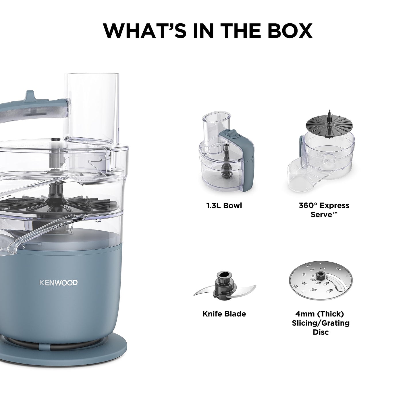 - Kenwood | MultiPro Go FDP22.130GY | Food Processor | Chopping | Slicing -