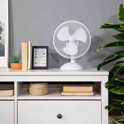 - Russell Hobbs 9" Inch | Portable Desk Fan | 2 Speeds | Wide-Angled Oscillation -