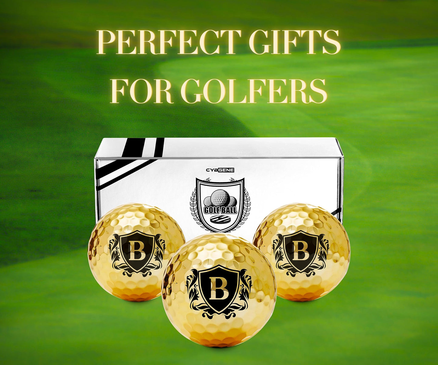 CybGene Golf Gifts for Men Unique, Personalised Coloured Golf Balls, Cool Accessories for Golf Lovers, Golfers, for Birthday and Christmas