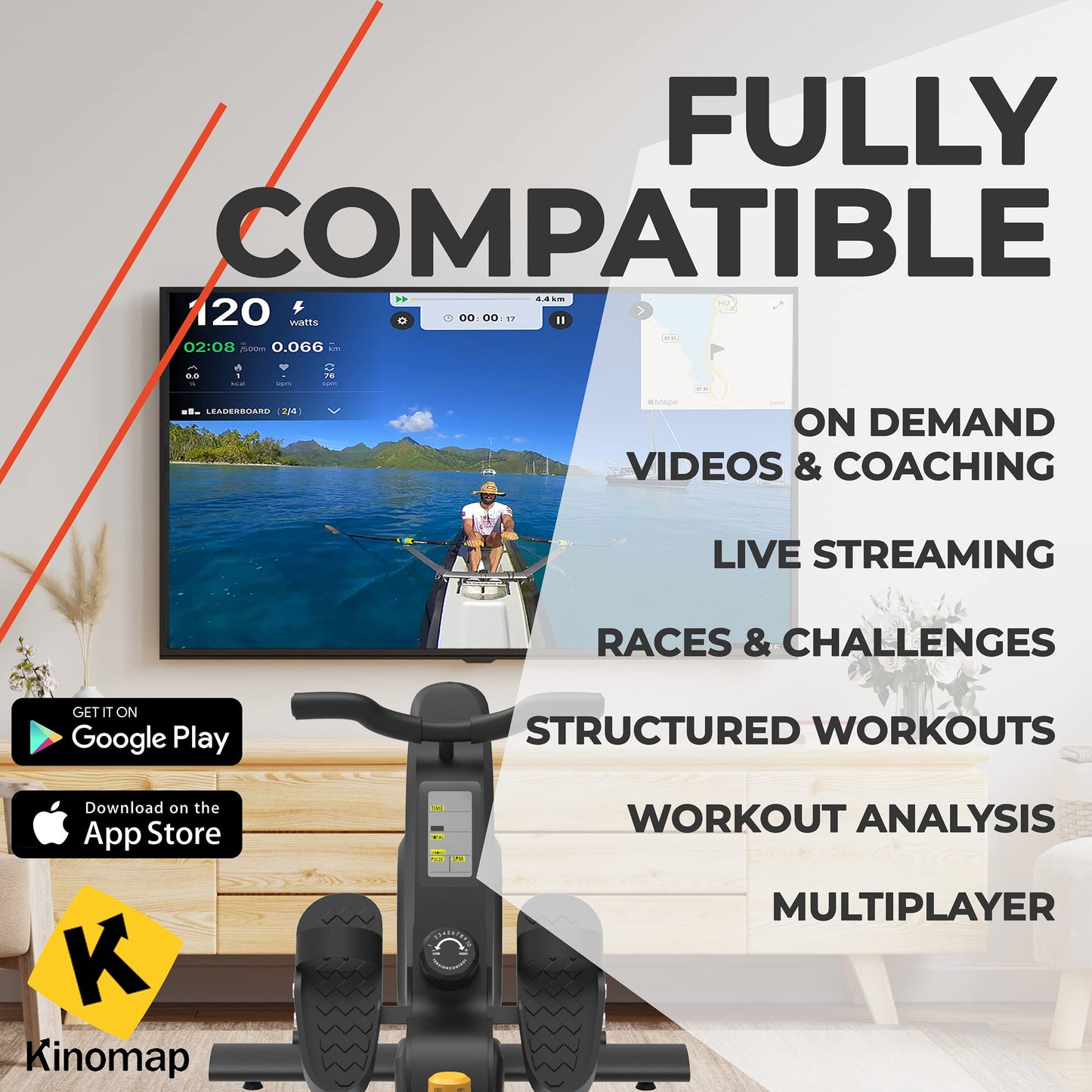 - Roneyville RowActiv8 | Smart Magnetic Rowing Machine | Home Gym | Digital Fitness -