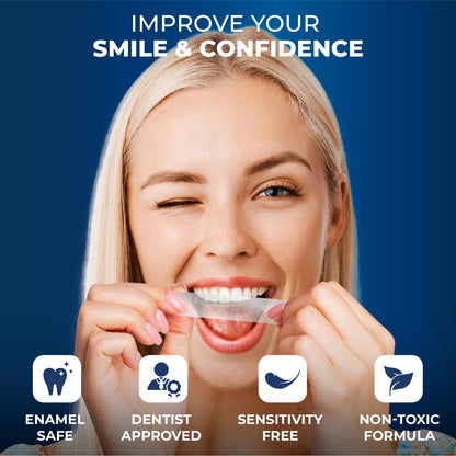 BetterWhite Professional Teeth Whitening Strips 21 Treatments - Enamel Safe - Non-Sensitive Formula - 42 Peroxide-Free Whitening Strips - Dentist Formulated Teeth Whitening Kit + Mouth Opener Included