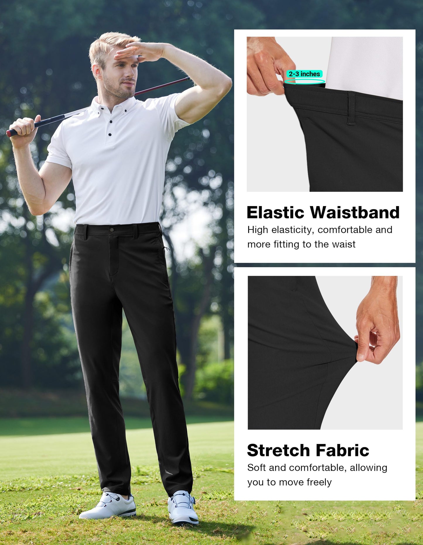 - SPECIALMAGIC | Men's Slim-Fit Stretch Golf Pants | Water Resistant Hiking Pants -