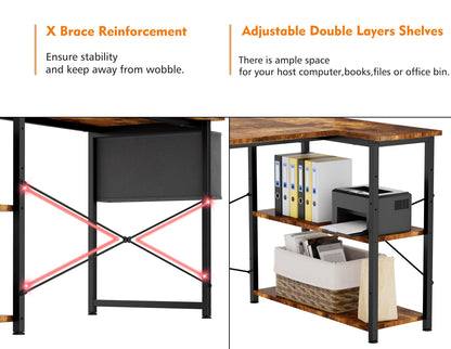 - HOMIDEC L Shaped Desk 100CM Computer Desk | Study Office Desk | Gaming Desk -