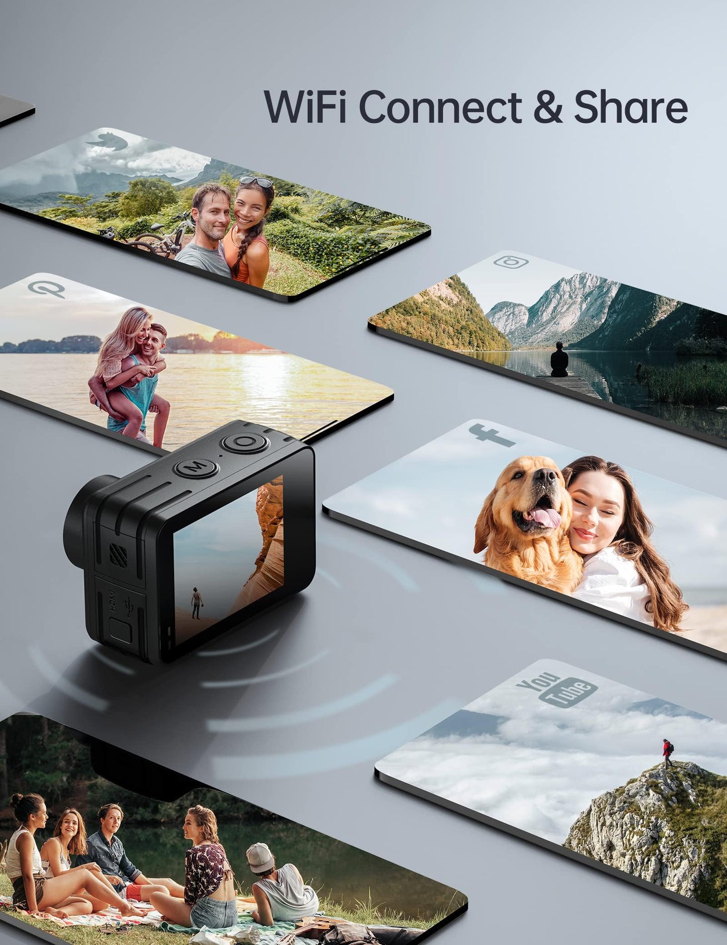 - WOLFANG GA420 Dual Screen Action Camera 4K 60FPS 24MP