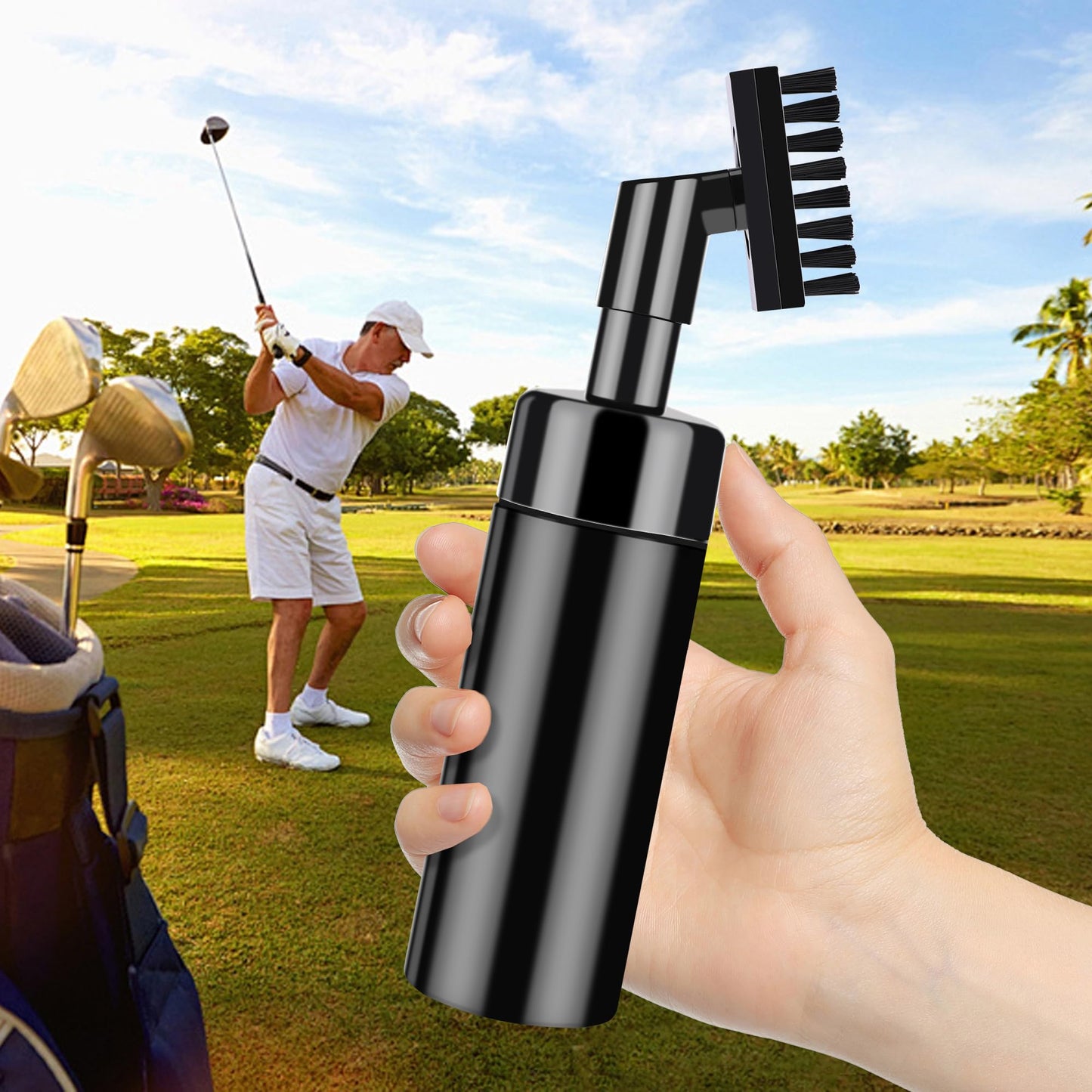 - FUZVOL Golf Club Brush | Club Groove Cleaner | Built in Water Spray -
