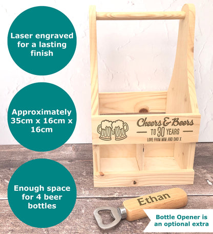 Cheers & Beers Birthday Beer Carrier Gift Pints Cider Lager Personalised Present BBQ Drinks Summer