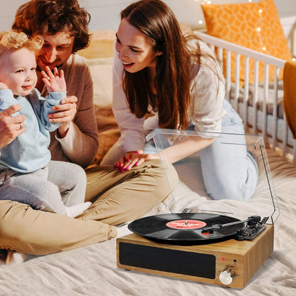 - Record Player | FYDEE Vinyl Record Player with Speakers | Vintage Turntable -