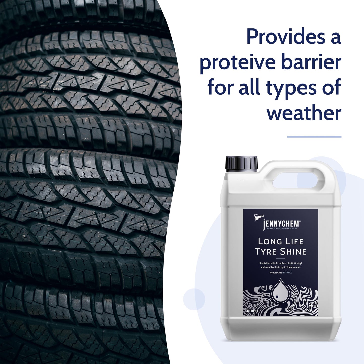 - Jennychem Car Tyre Shine | Easy to Use Tyre Dressing | 5L | Long-lasting Gel for Superior Cleaning -