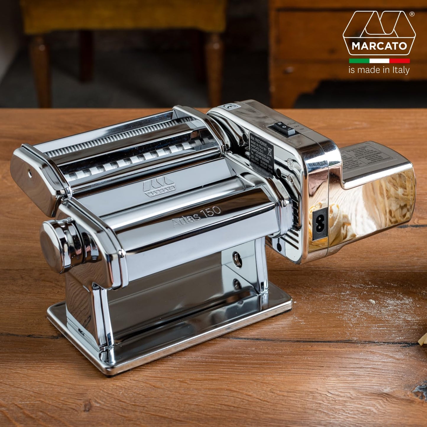 - Marcato Electric Pasta Machine Atlas 150 + Motor | Electric Pasta Roller -