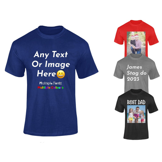 - Navy Personalised Mens T-Shirts UK | Customise With Any Text And Photo -
