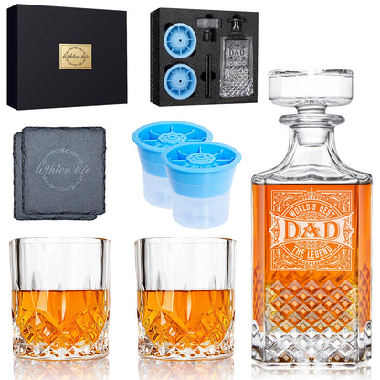- LIGHTEN LIFE Whiskey Decanter with Glasses Set -