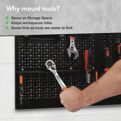 = VonHaus Tool Pegboard - 45pc - Shed and Garage Wall Storage Tool Board