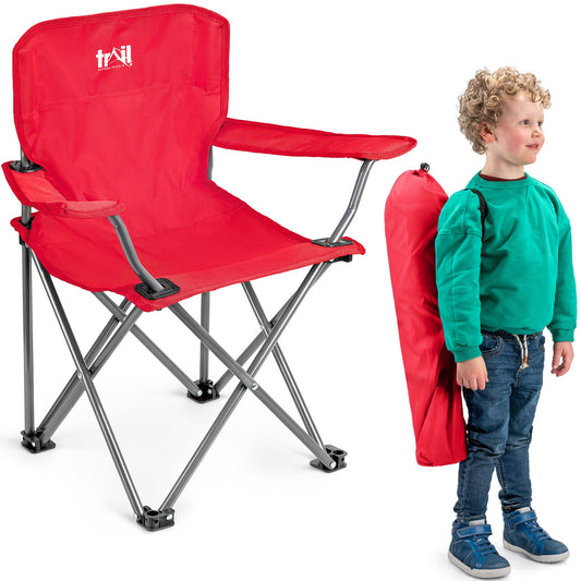 - Trail Eagle Kids Camping Chair | Red | Lightweight Folding Garden Beach Seat | For Ages 2 to 6 Years Old -