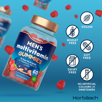 - Multivitamin Gummies for Men | 60 Count | Natural Strawberry Flavour -