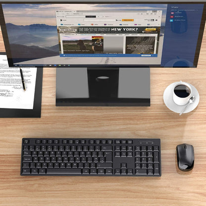 - Wireless Keyboard and Mouse Set, 2.4G Wireless Keyboard Mouse with USB Receive