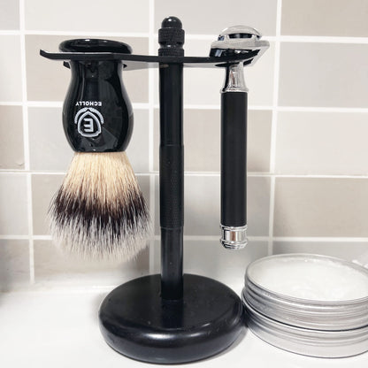 - Luxury Mens Shaving Brush by Echolly | NO Shedding Bristle Shaving Brushes for Men -