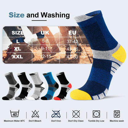 - Niofind Mens Socks | 6 Pairs | Cushioned Men Women Socks | Anti-Blister -