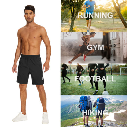 - YUTYTH Mens Gym Running Shorts Breathable Quick Dry 7" Gym Athletic Shorts with Zipper Pockets and Reflective Strip Black
