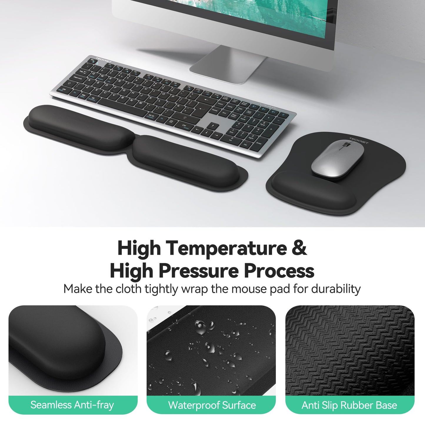 - TECKNET Keyboard Wrist Rest Mouse Mat Set | Foldable Keyboard and Mouse Mat -