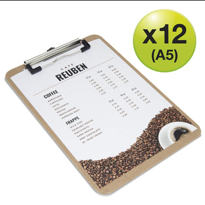 - Rapesco 1608 Hardboard Clipboard | Low Profile Clip | A5 | Pack 12 -