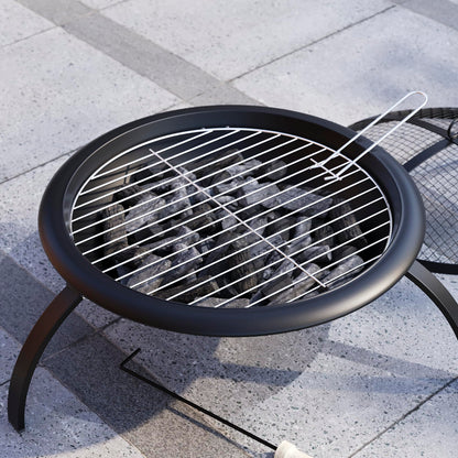 - Fire Vida Fire Pit | Steel Folding Outdoor Garden Patio Heater Grill | Comes With Poker, Grill, Mesh Lid, Grate -