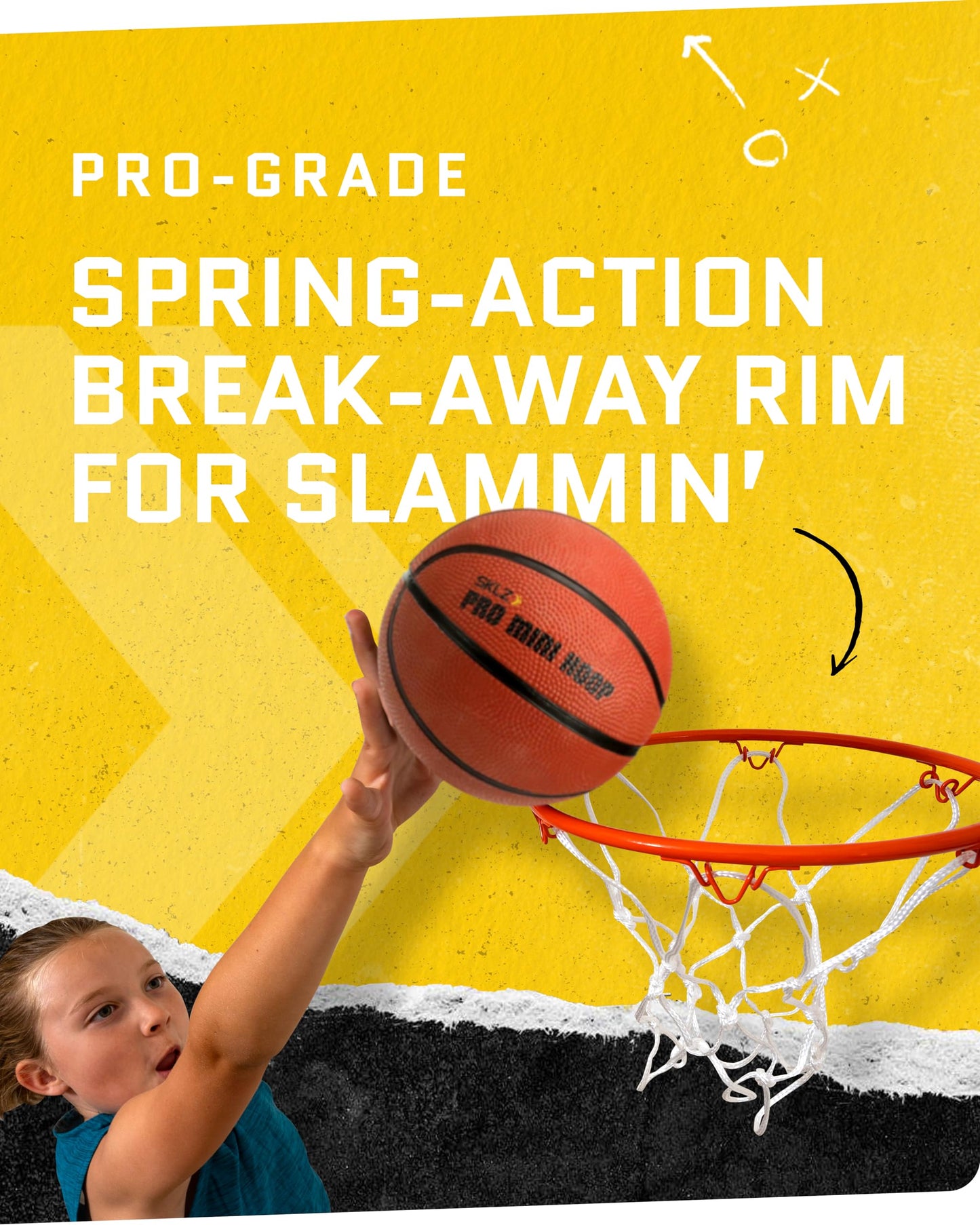 - SKLZ Pro Mini Basketball Hoop | Mini Basketball | Protective Back Padding | Door Hooks -