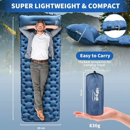 - HiiPeak Camping Sleeping Pad | Ultralight Inflatable Sleeping Mat with Built-in Foot Pump & Pillow -