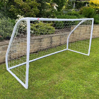 Charles Bentley Kids Junior 8ftx4ft Plastic Portable White Football Goal Inc. Net