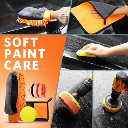 - KEYAYE 25 Pcs Car Cleaning Kit | Car Detailing Kit | Ultra-Soft Car Detailing Brushes | Car Washing Kit with Microfibre Cleaning Cloth -