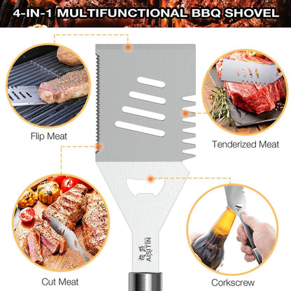 AISITIN BBQ Tools Set 35-in-1 BBQ Accessories BBQ Utensils Stainless Steel Barbecue Accessories for Camping Kitchen BBQ Utensils with Carrying Bag Gifts for Men and Women Gift