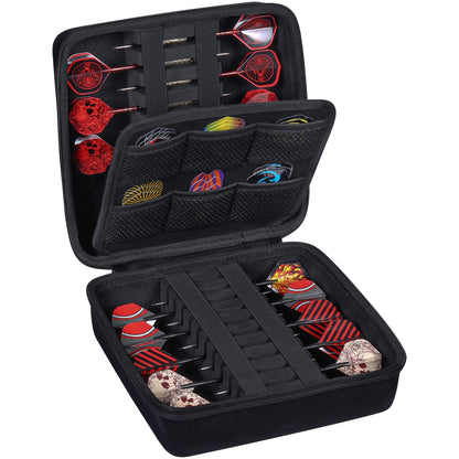 co2CREA Hard EVA Shell Storage Dart Case for 20 Steel Tip or Soft Tip Darts, Carrying Case with Numerous mesh Pockets Holder for Dart Tips,Shafts,Flights and More Dart Accessories,Case Only