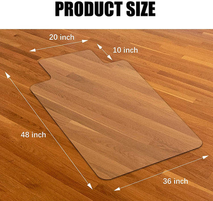- Kuyal Clear Chair Mat | Hard Floor Use | 90x120cm | Transparent Office Floor Protector -