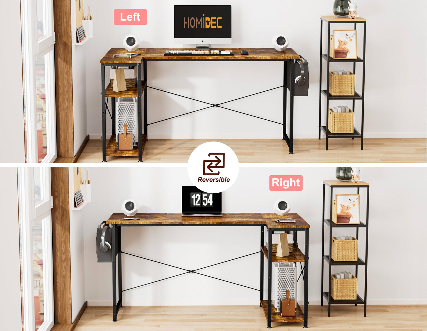 - HOMIDEC L Shaped Desk 100CM Computer Desk | Study Office Desk | Gaming Desk -