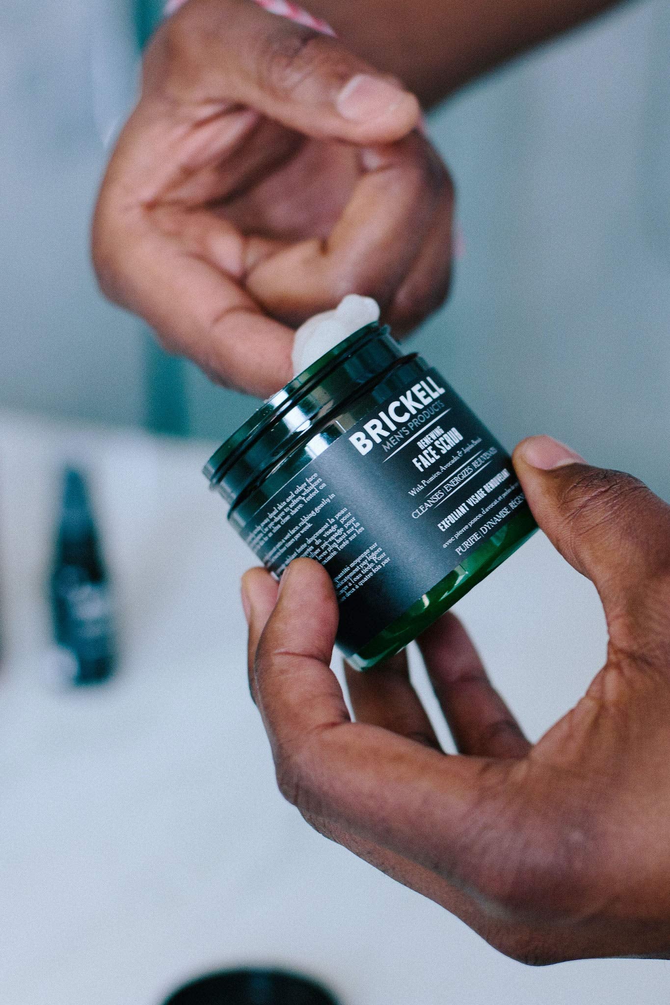 Brickell Men's Renewing Face Scrub for Men, Natural and Organic Deep Exfoliating Facial Scrub Formulated with Jojoba Beads, Coffee Extract and Pumice, 118 mL, Scented