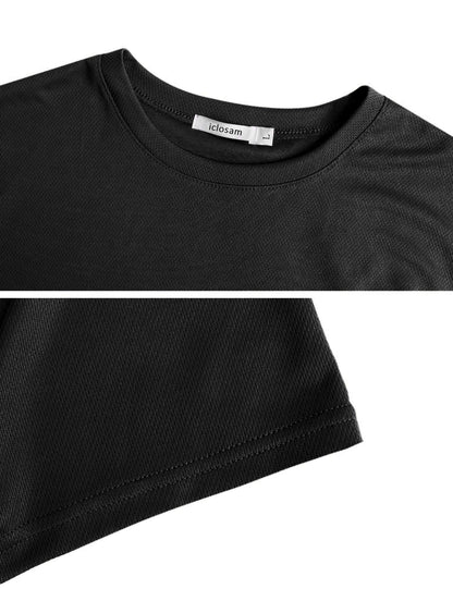 - iClosam 3 Pack Men Short Sleeve Athletic Tops- Dry Fit Gym Shirt -
