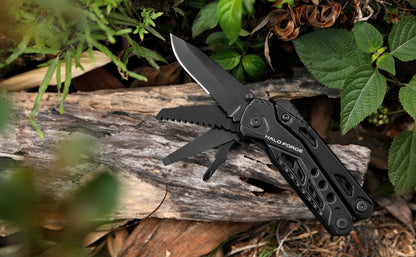 - HALO FORGE 13 in 1 Camping Multi Tool | Premium Stainless Steel Folding Gadgets | Survival Fishing EDC Pocket Small Utility Kit -